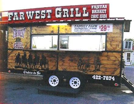 Farwest Grill in Del Rio, Texas. BBQ, brisket, tacos, chicken and brisket tacos. Home made lemonade, tea. Best food in town!