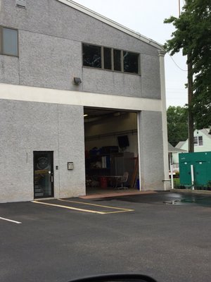 Back door of firehouse where rabies shots are given