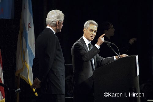 Chicago Mayor Rahm Emanuel with President Bill Clinton