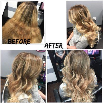 Color correction, full head highlights and base color, double toned.