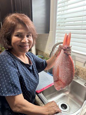 Mom doing her cooking