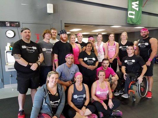 BE STRONG athletes helping to fight breast cancer at Barbells for Boobs!