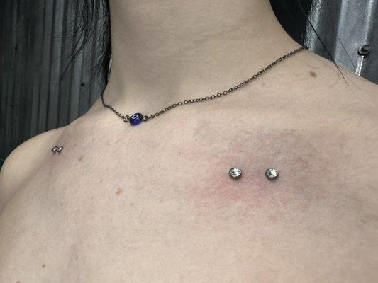 collarbone surface piercings