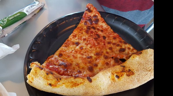 Cheese pizza slice.