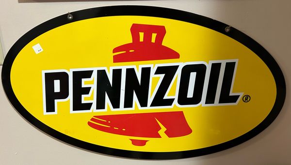 Pennzoil double sided metal sign