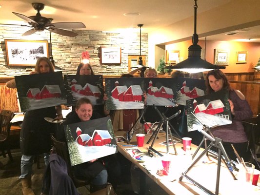 Sip and paint fun in the Poconos