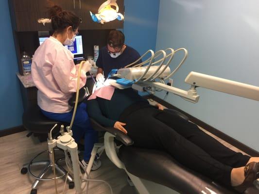 Treatment rooms with TV on the ceiling so you can watch movies :)