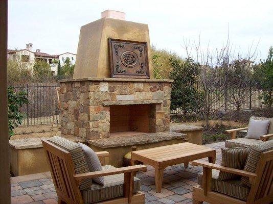 outdoor fireplace