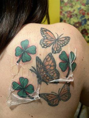 Four leaf clover for luck Tattoo by Noah