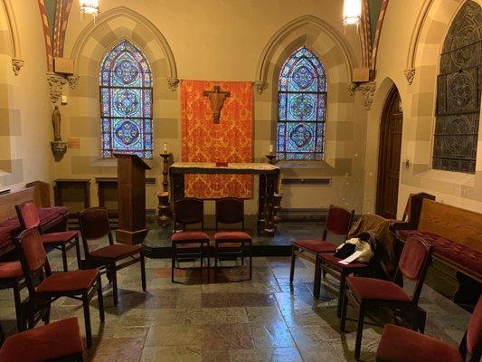 Christian Meditation area in the Chapel.