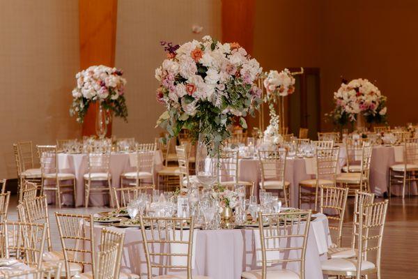 Real Life Wedding - Guest Table Florals @ River View @ Occoquan VA