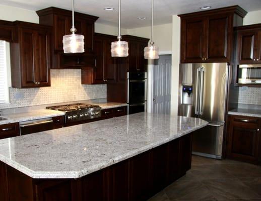 Stain grade kitchen with a toner in the finish in El Dorado Hills, Ca