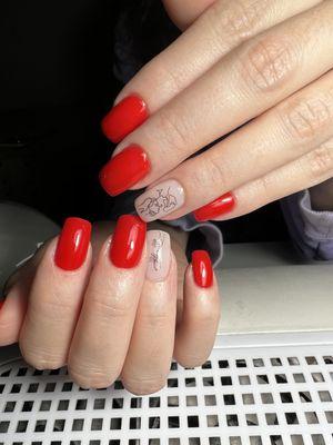 Hard gel manicure and design