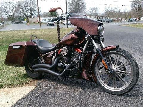 A Harley S.G. w/ custom paint:  Black base, orange flake, lots of clear coat!