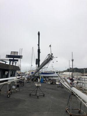 The stepping the mast