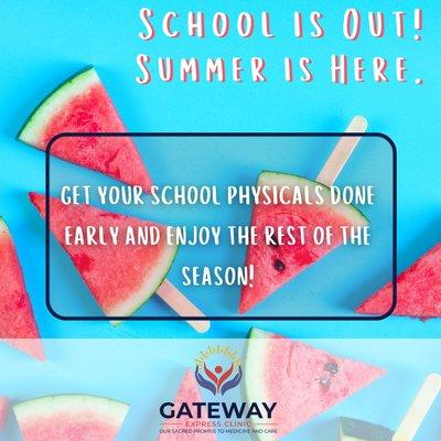 School physicals available at Gateway Express Clinic in Lake in the Hills, IL.