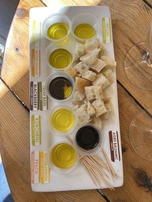 Olive oil and vinegar tasting