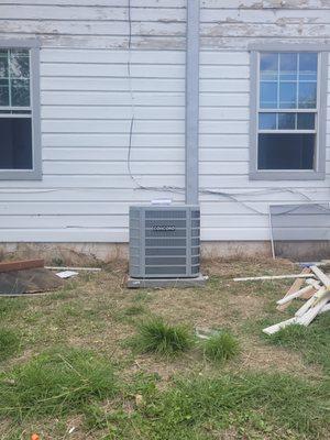 Condenser install at remodeled house