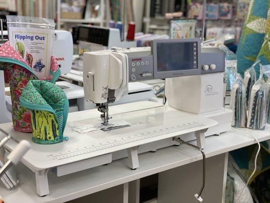 Janome sewing and embroidery machines, sergers, accessories, classes and repair.