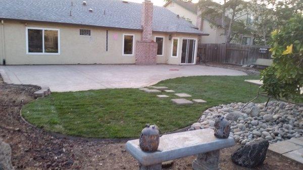 Complete backyard concrete/landscape