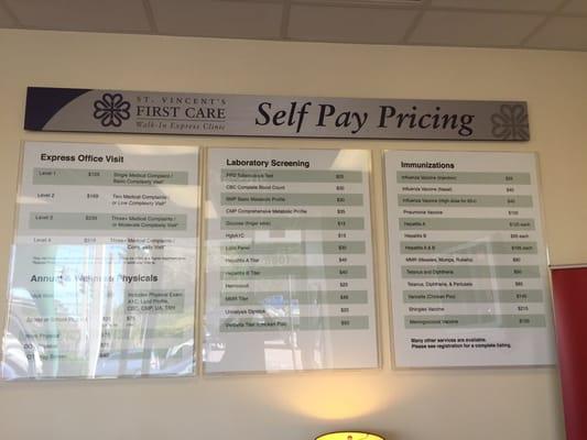 self pay pricing