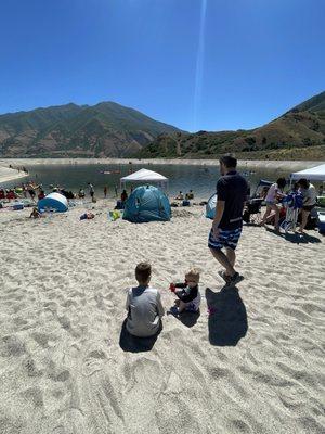 So fun to go as a family and spend time playing in the sand and embracing the freezing water. Beautiful mountain views!