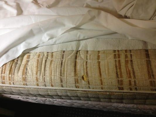 Cigarette-burned "vintage" mattress