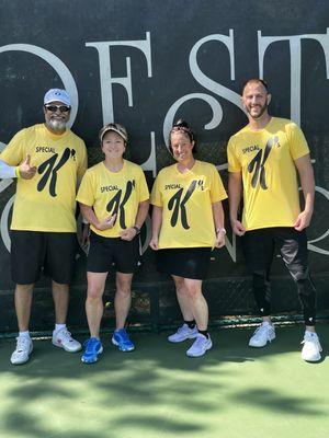 Pickleball group photo with our cool Special K Shirts!!