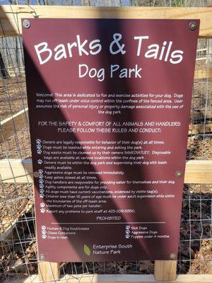 Barks and Tails visiting rules.