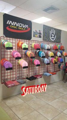 Disc Golf Pro Shop carrying discs merchandise and apparel. Also a host of monthly  tournaments in the area.