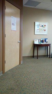 The waiting room has lots of pamphlets and things to read, along with ample seating.