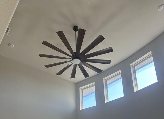 80" ceiling fan installed