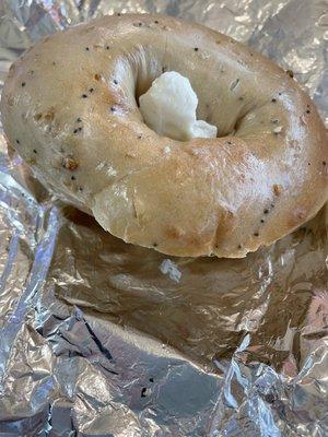 Everything bagel with cream cheese