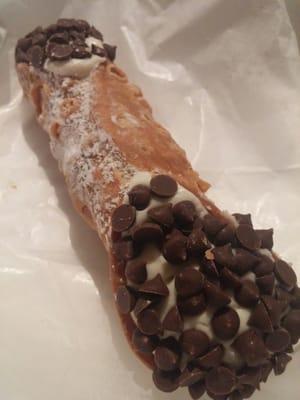 Cannoli. I asked them to dip the ends in more chocolate chips. Because Im an adult.