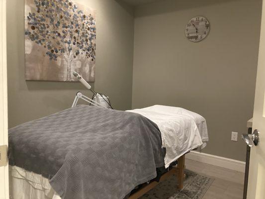 Treatment room for facials, massages, waxing, body treatments