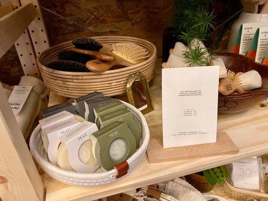 Locally made soap, nice brushes