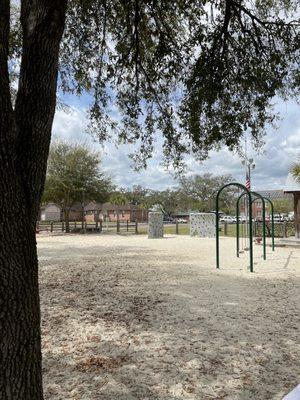 Swings and rock walls