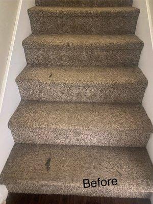 Stairs before cleaning