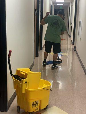 Alway's making sure floor are squeaky clean.