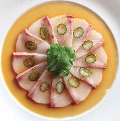 Yellowtail Yuzu Ponzu and Serrano peppers, fresh Hamachi from Japan !
 Azai Sushi Best Sushi Bar in Beverly Hills, CA