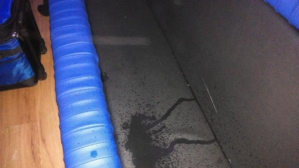 I don't recommend this company. This is the water that was leaking into our bus because it was raining.