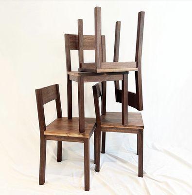 Salvaged Black Walnut chairs.