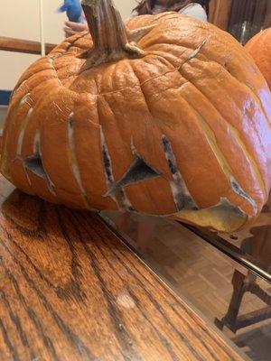 Melted and rotted pumpkin.