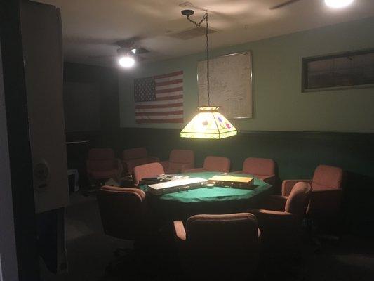 Card room for a poker night with the guys.  It can be booked for a fun night.