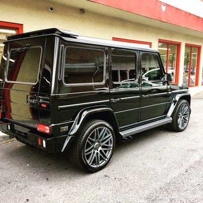 Another happy customer rolling away in an exclusive Brabus G wagon. So stylish!