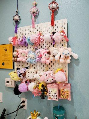 Adorable plush keychains