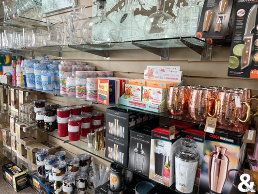 Barware & Drinkware section at The Kitchen Store