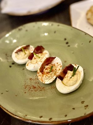 Deviled eggs, a bit too salty