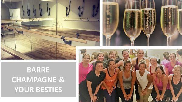 Barre, Champagne and Besties Rent the studio for your girls night out!