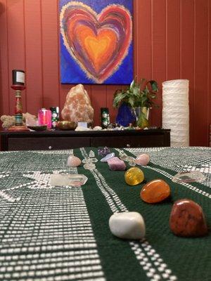 In-person appointments are lovingly help in the healing room at the Danville Yoga & Wellness Center.